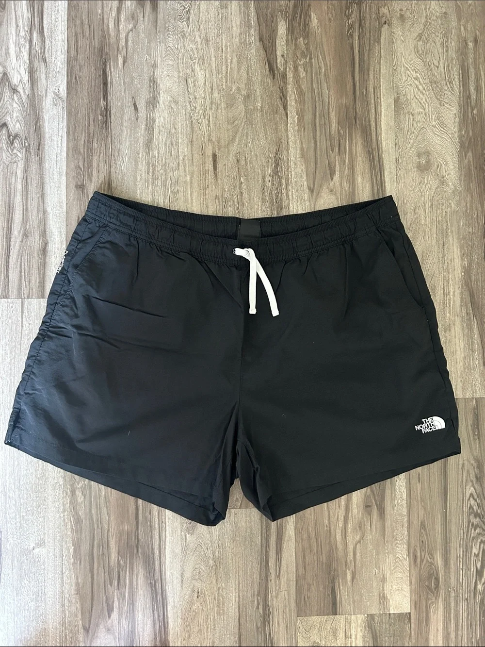 The North Face Black Men's Athletic Shorts with White Drawstring